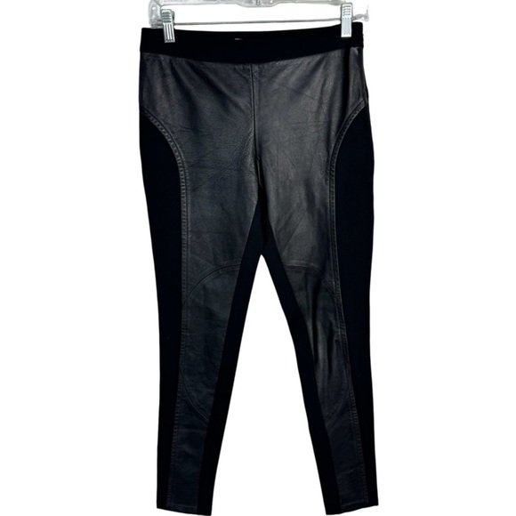 NWT Ted Baker contrast leather panel jodphur legging pants black size 1 (US 4) - Picture 1 of 13